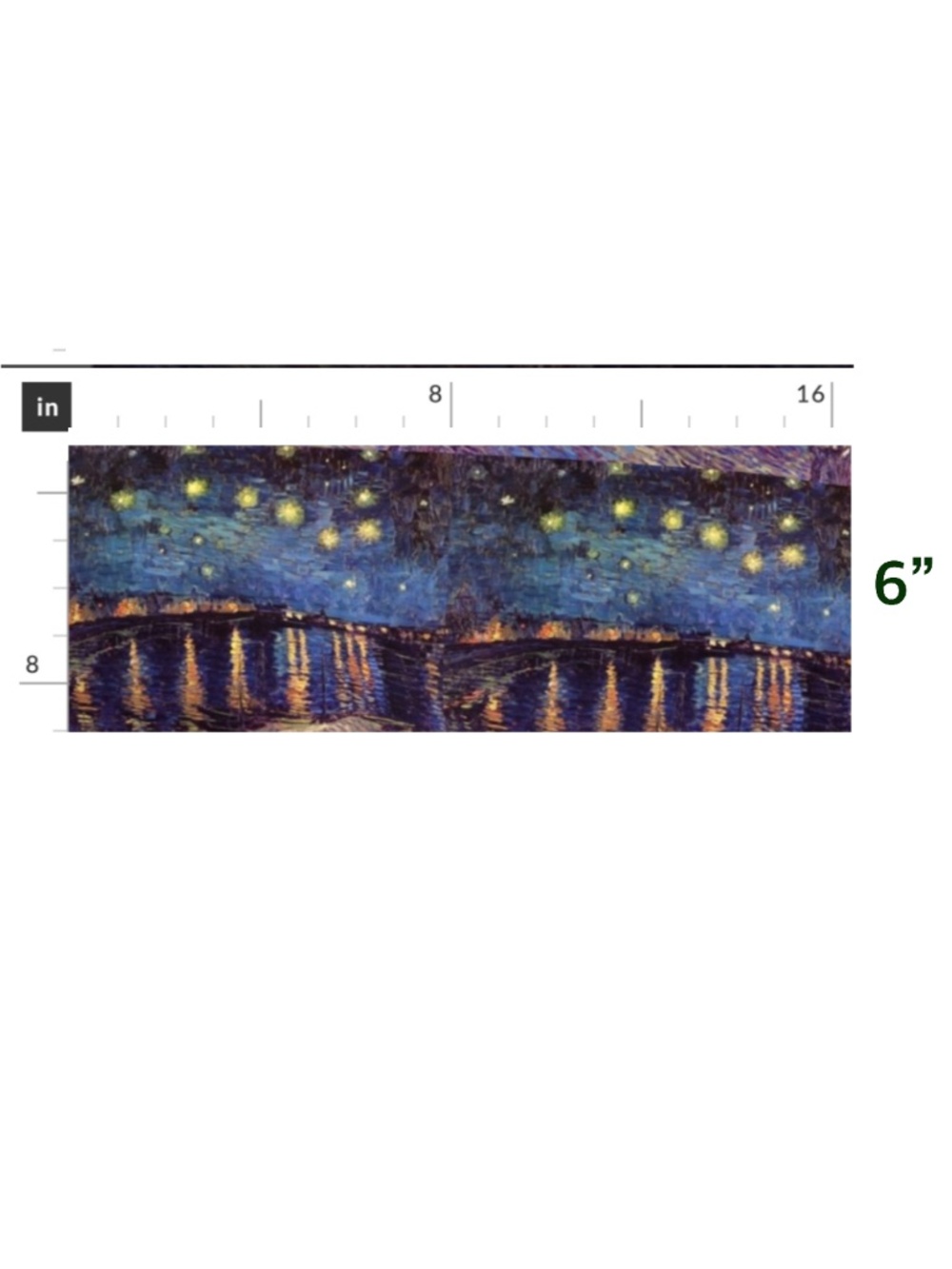 Van Gogh- “Starry Night over the Rhône” - Cotton Fabric Remnant